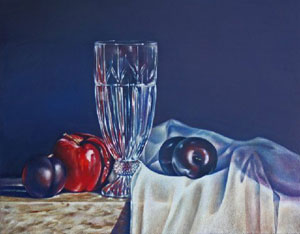 Still Life with Crystal and Plums